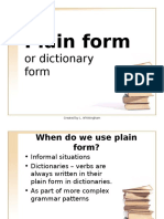 Plain Form Verbs