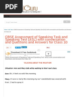 Download CBSE Assessment of Speaking Task and Speaking Test ASL with conversation and Questions and Answers for Class 10pdf by rukmini SN323518380 doc pdf