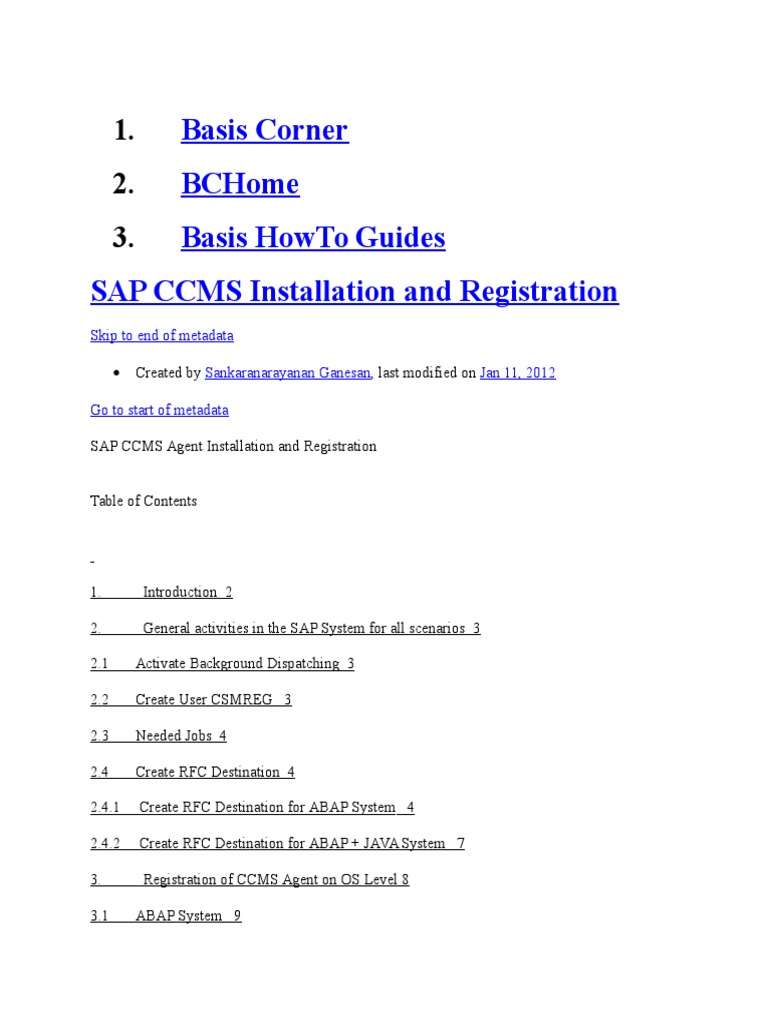 SAP CCMS Installation Guide | PDF | Installation (Computer Programs ...
