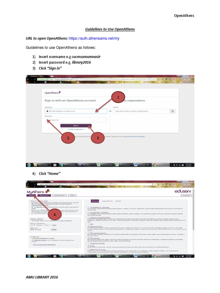 Guidelines To Use OpenAthens PDF