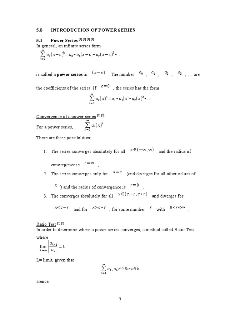 5.0 Introduction of Power Series | PDF | Series (Mathematics) | Power ...