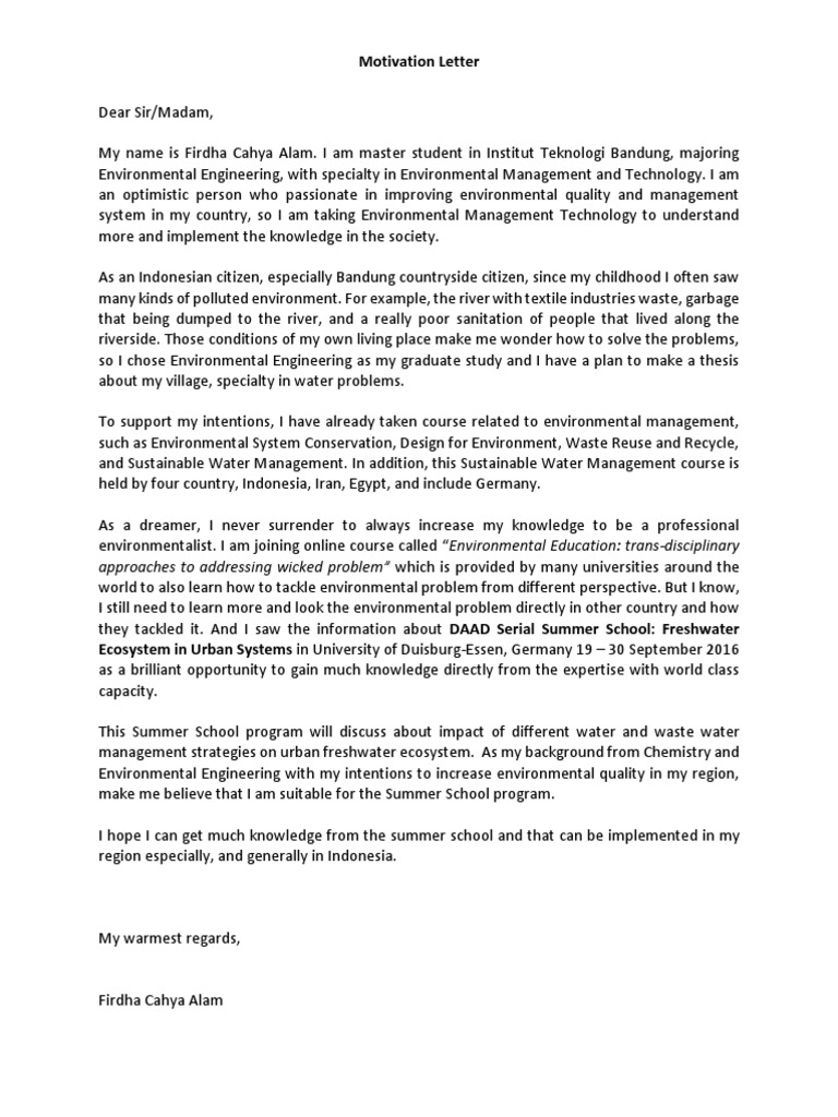 cover letter for working student germany