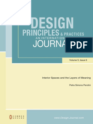 Design Principles And Practices An International Journal