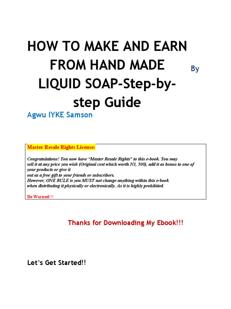 howtomakeandearnfromliquidsoap.pdf Soap Marketing