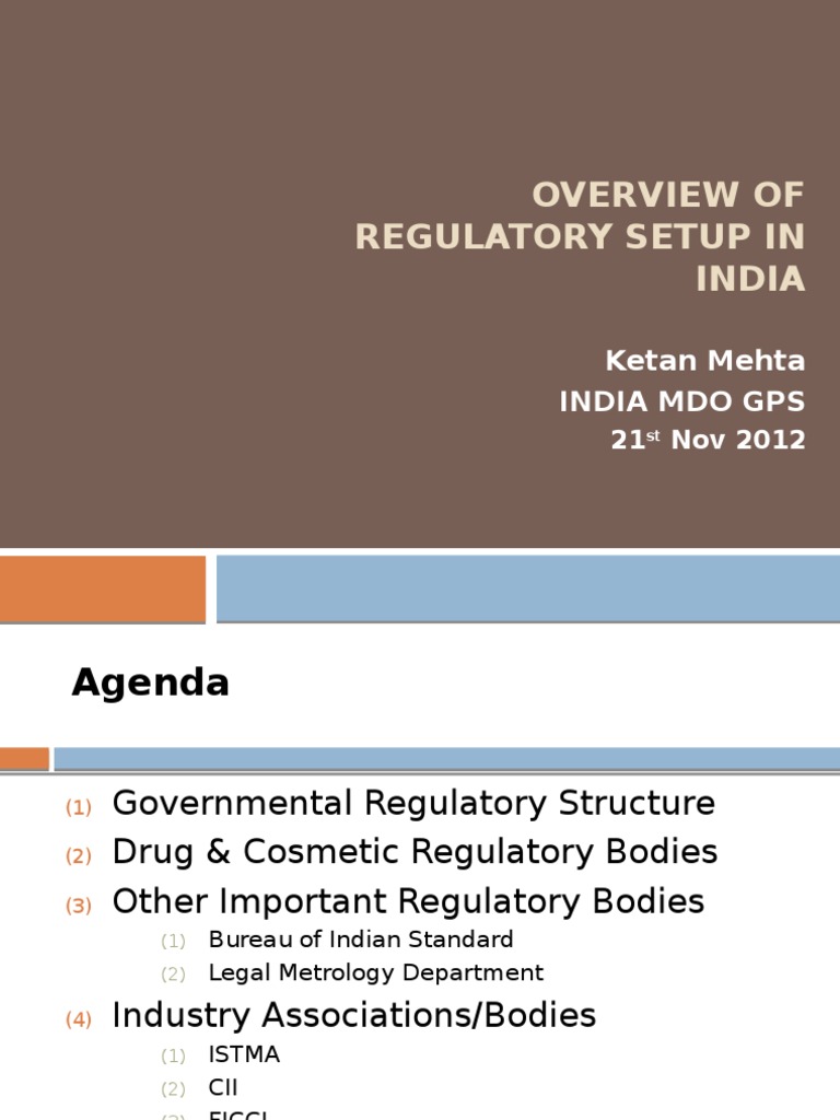 Indian Regulatory Overview PDF Business Pharmaceutical