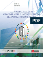 8. Memoria Del Taller de Alto Nivel Acceso Equitativo a La Información Pública - Perú