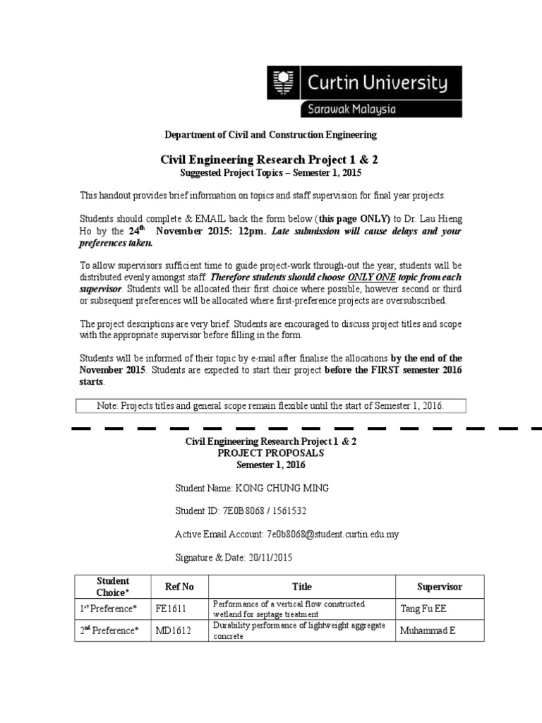 Civil Engineering Research Project 1 & 2: 24 November 2015: 12pm | PDF ...