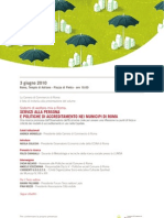 3 Giugno 2010: Servizi Alla Persona E Politiche Di Accreditamento Nei Municipi Di Roma