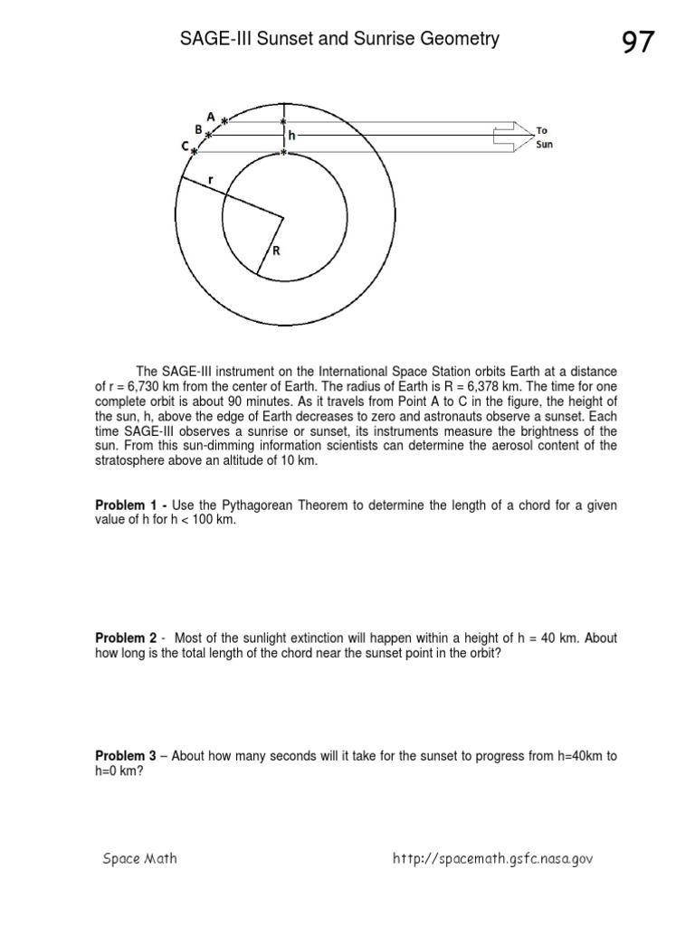 Sunset and Sunrise Geometry | PDF