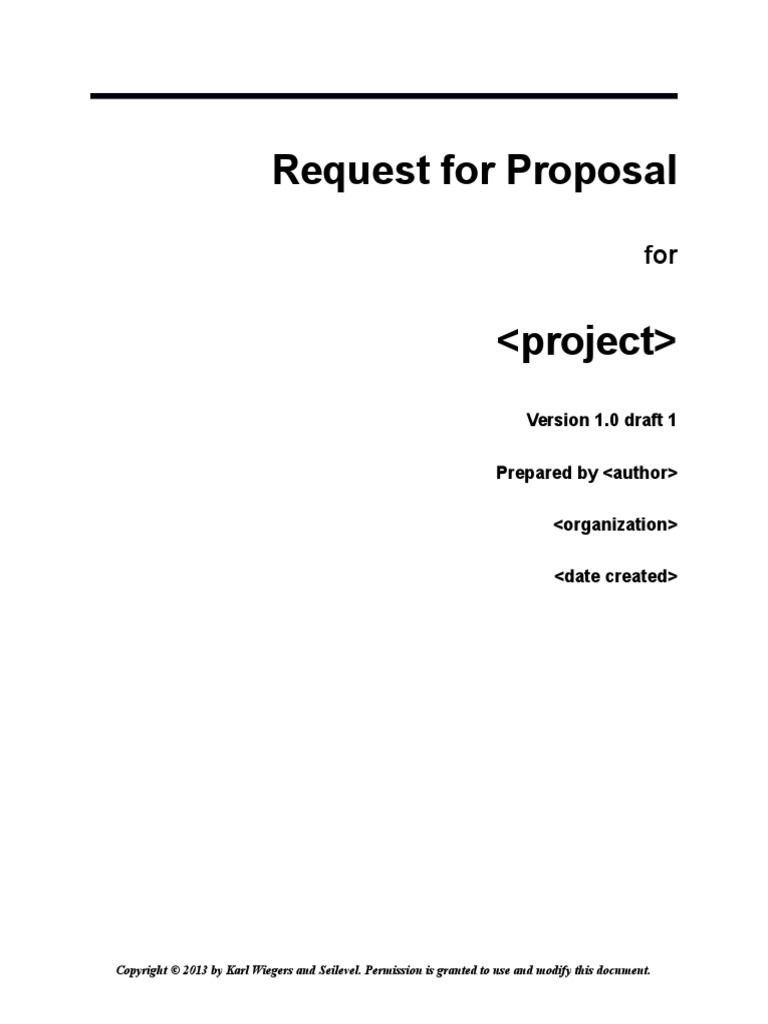 Request For Proposal Template | PDF | Request For Proposal ...