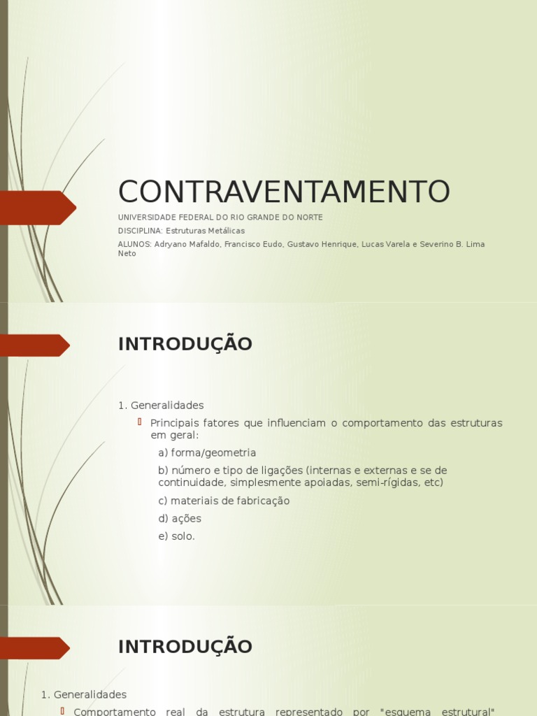 Tipos e Funções do Contraventamento | PDF | Flexão (Física) | Construção