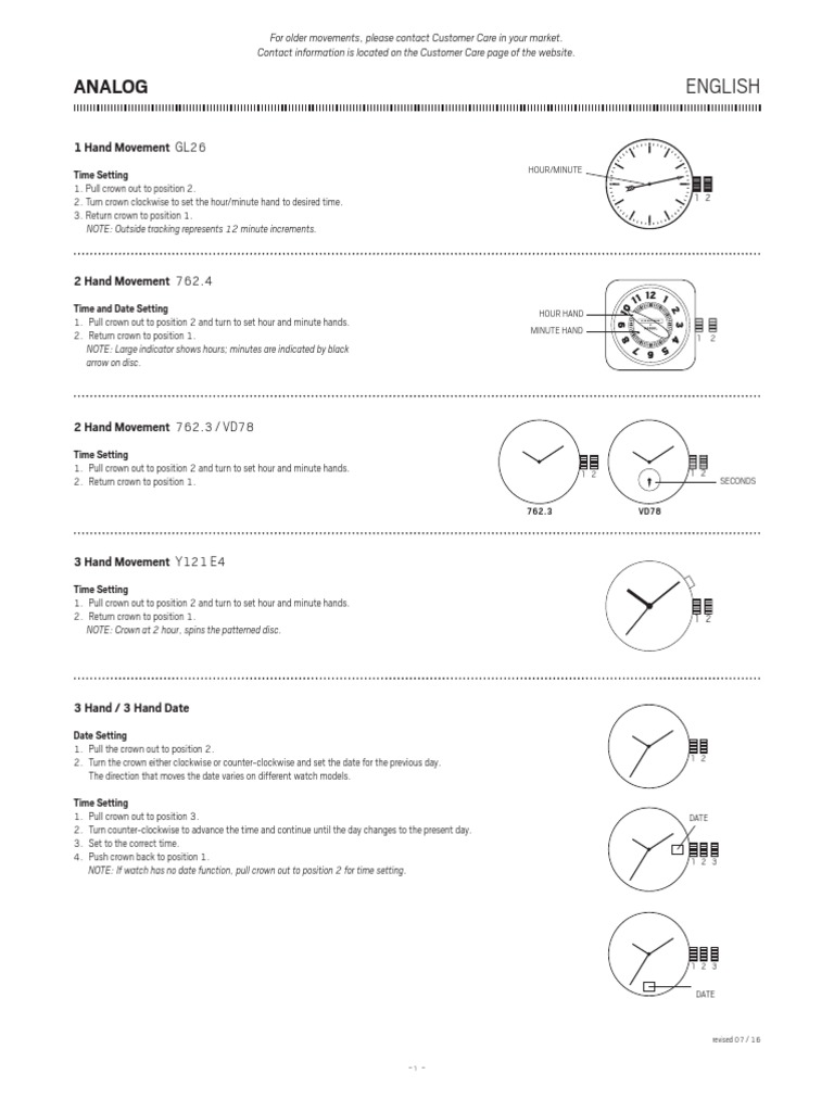 Fossil Watch Instructions en US PDF Watch Clock