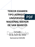 Semestral Aduni - Tercer Examen Tipo Admisión PDF