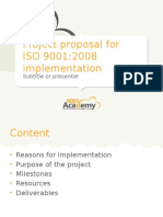 Project Proposal For ISO9001 Implementation