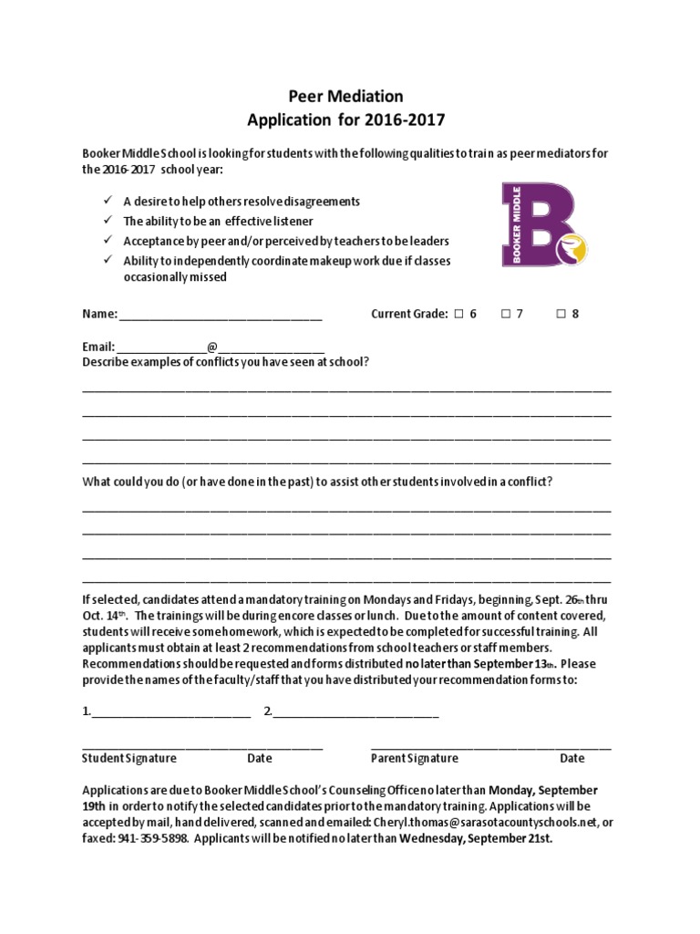 Peer Mediation Application | PDF | Applied Psychology | Psychology