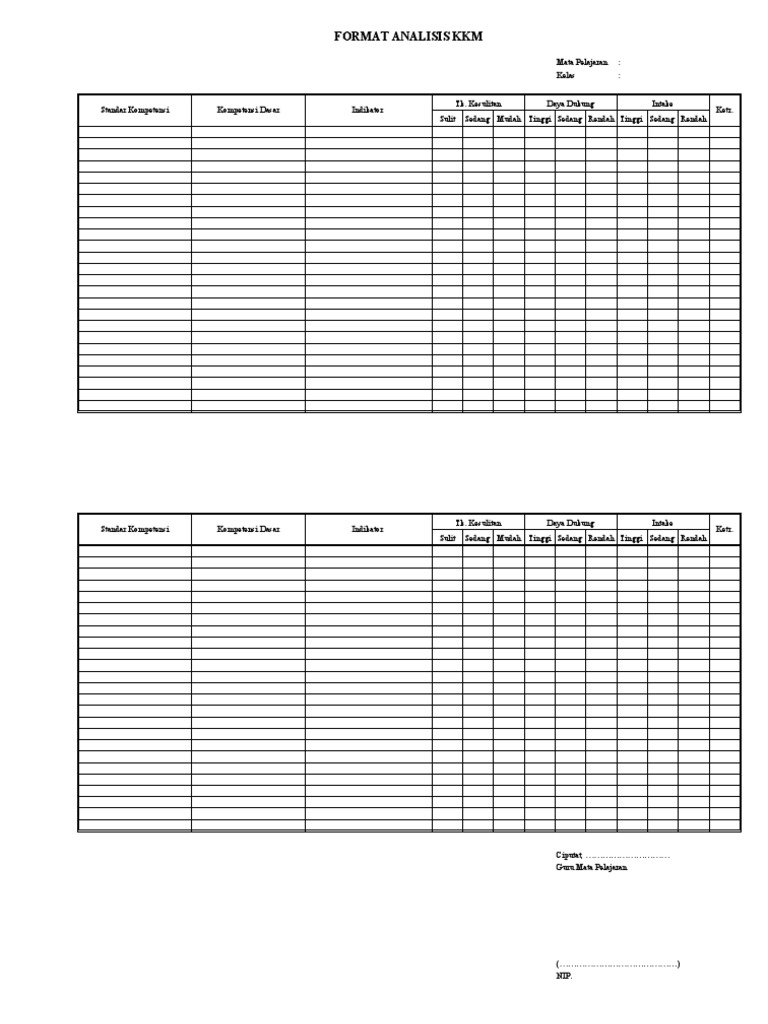 Format Analisis KKM Pendidikan | PDF