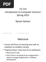 CS113 Spring 2015 Lecture Notes