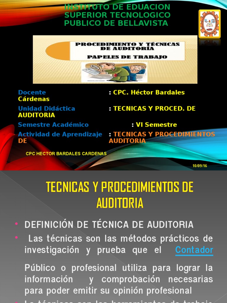 Tecnica y Proced. de Auditoria | PDF | Contralor | Contabilidad