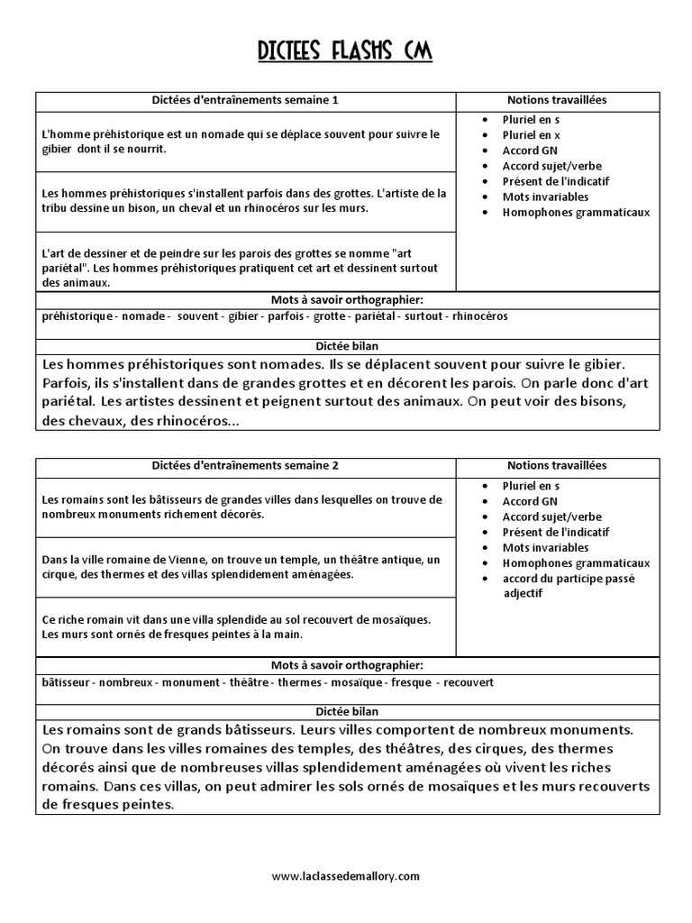 Dictee Cm2 Les Tres Riches Heures Dictees-Flashs CM PDF | PDF | Légumes | Nombre grammatical