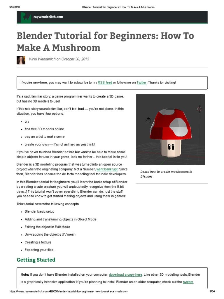 Blender Tutorial for Beginners_ How to Make a Mushroom Blender