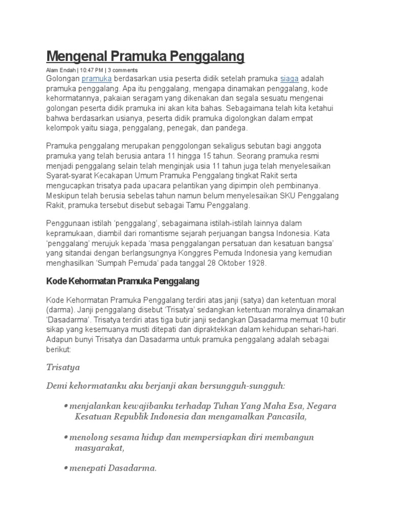 Mengenal Pramuka Penggalang Pdf