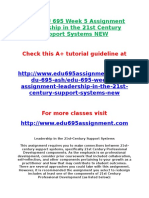 ASH EDU 695 Week 5 Assignment Leadership in The 21st Century Support Systems NEW