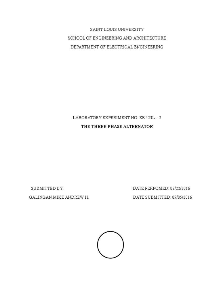 Three-Phase Alternator Lab Report | PDF | Electrical Engineering ...