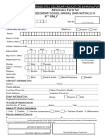 Regular Admission Form 9th Only a 2014