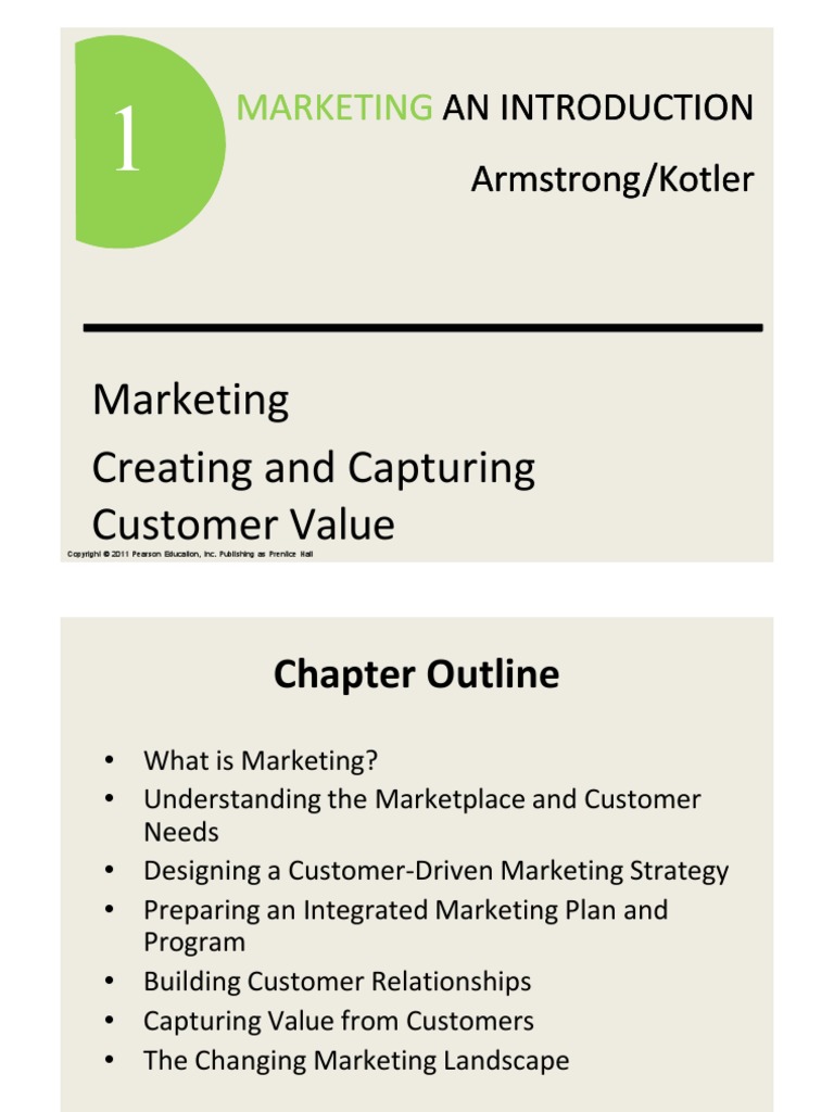 1 Chapter Creating and Capturing Customer Value PDF | PDF | Marketing ...