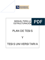 Manual de Elaboracion Del Plan de Tesis