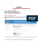 Screen Shots of Filling Application Form