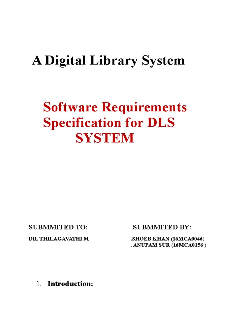 Digital Library System SRS Document | PDF | Digital Library | Library ...