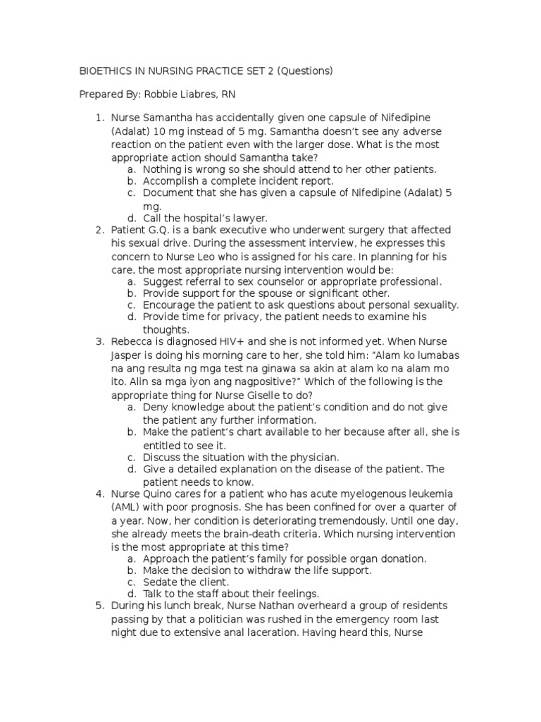 Bioethics topics in nursing picture