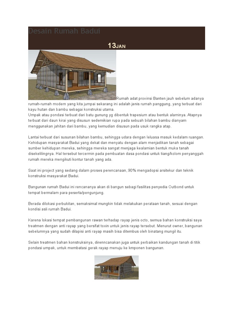 Desain Rumah Badui