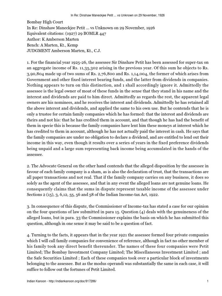 Re dinshaw maneckji petit case essay 04 picture