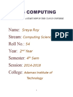 Fog Computing Sreya Roy