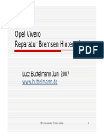 Opel Vivaro Bremsen Hinterachse