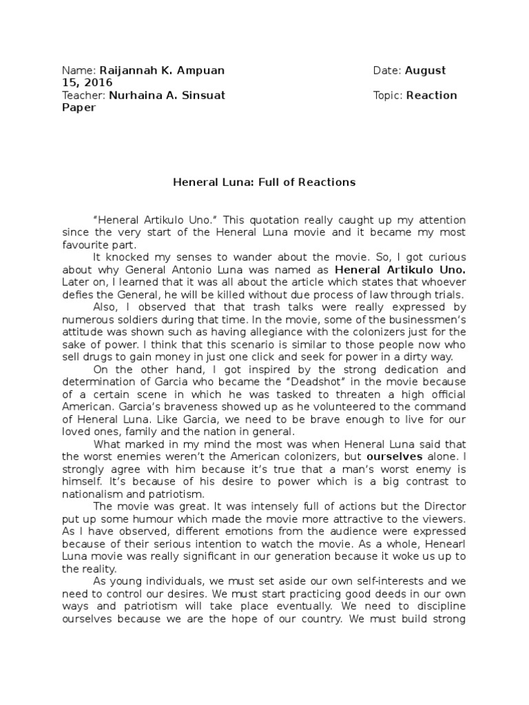 Heneral Luna Reaction Paper.docx