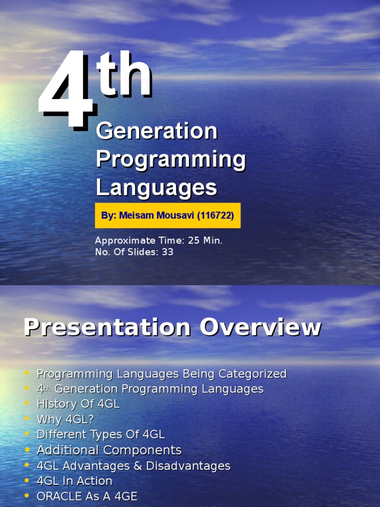 Fourth Generation Programming Languages Overview | PDF | Sql | Databases