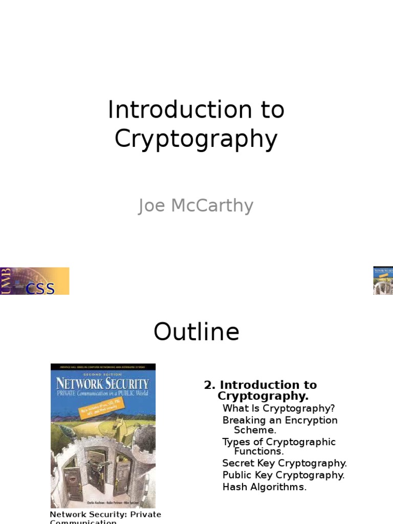 Introduction To Cryptography | PDF | Public Key Cryptography | Key ...