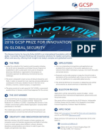 2016 GCSP Prize For Innovation in Global Security Flyer