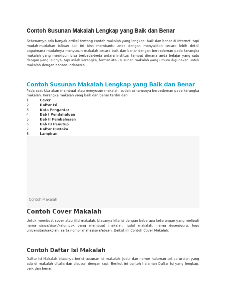 Contoh Susunan Makalah Lengkap Yang Baik Dan Benar