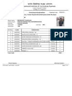 National Institute of Technology Agartala: Semester / Exam Registration (Autogenerated Receipt) Provisional Registration