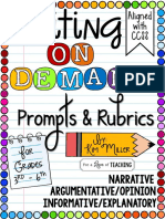 Writing On Demand Prompts Rubric S Grades 36