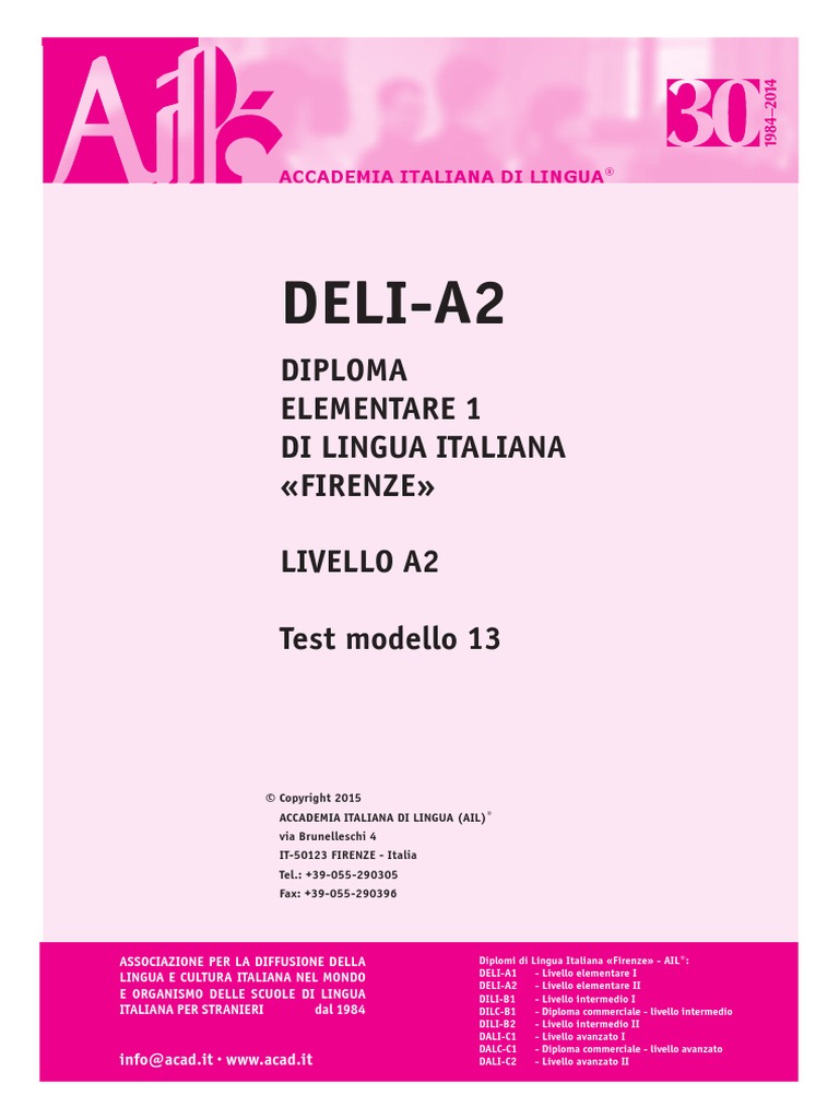 Ail Deli-A2 Test Modello 13 | PDF