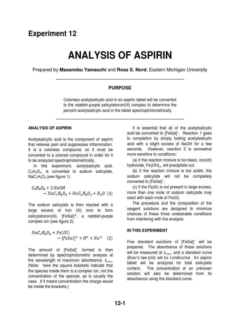 5. Assay of aspirin.pdf Sodium Hydroxide Aspirin