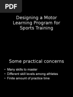 Designing A Motor Learning Program For Sports Training