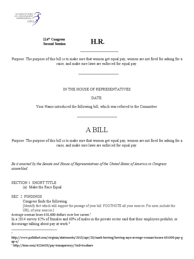 A Bill: 114 Congress Second Session | PDF