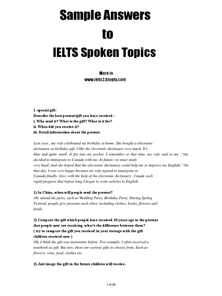IELTS Speaking: Self-Introduction Samples | PDF | Traffic | Clothing