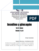 Insulina y glucagón, metabolismo glucosa